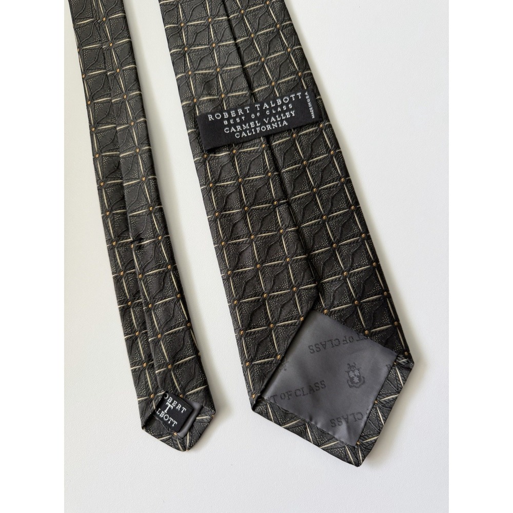 Robert Talbott Best Class Vintage Geometric Jacquard 100% Silk Tie Made In USA
